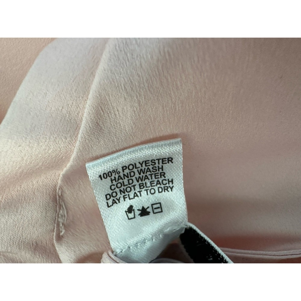 Reya Collection XS Blush Pink Satin Slip Dress Open Back Adjustable Straps - Picture 4 of 6